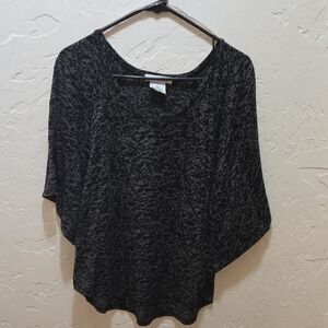 3/$10 BONGO Black and Gray Women's Poncho Style Blouse